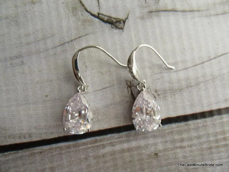 Cubic Zirconia Bridal Earrings